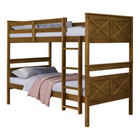 Home Design Exeter Twin Over Twin Solid Wood Standard Bunk Bed Frame