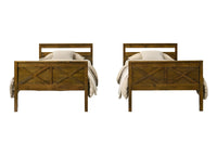 Home Design Exeter Twin Over Twin Solid Wood Standard Bunk Bed Frame