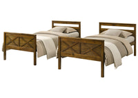 Home Design Exeter Twin Over Twin Solid Wood Standard Bunk Bed Frame