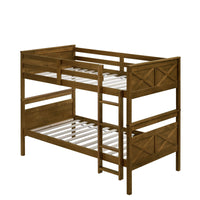 Home Design Exeter Twin Over Twin Solid Wood Standard Bunk Bed Frame