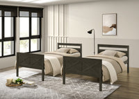 Home Design Exeter Twin Over Twin Solid Wood Bunk Bed Frame with Guardrails and Ladder, Easy Assembly