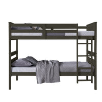 Exeter Twin Over Twin Solid Wood Bunk Bed Frame with Guardrails and Ladder