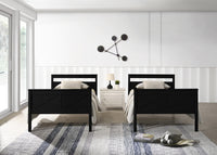 Exeter Twin Over Twin Solid Wood Bunk Bed Frame with Guardrails and Ladder