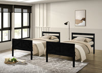 Home Design Exeter Twin Over Twin Solid Wood Bunk Bed Frame with Guardrails and Ladder, Easy Assembly