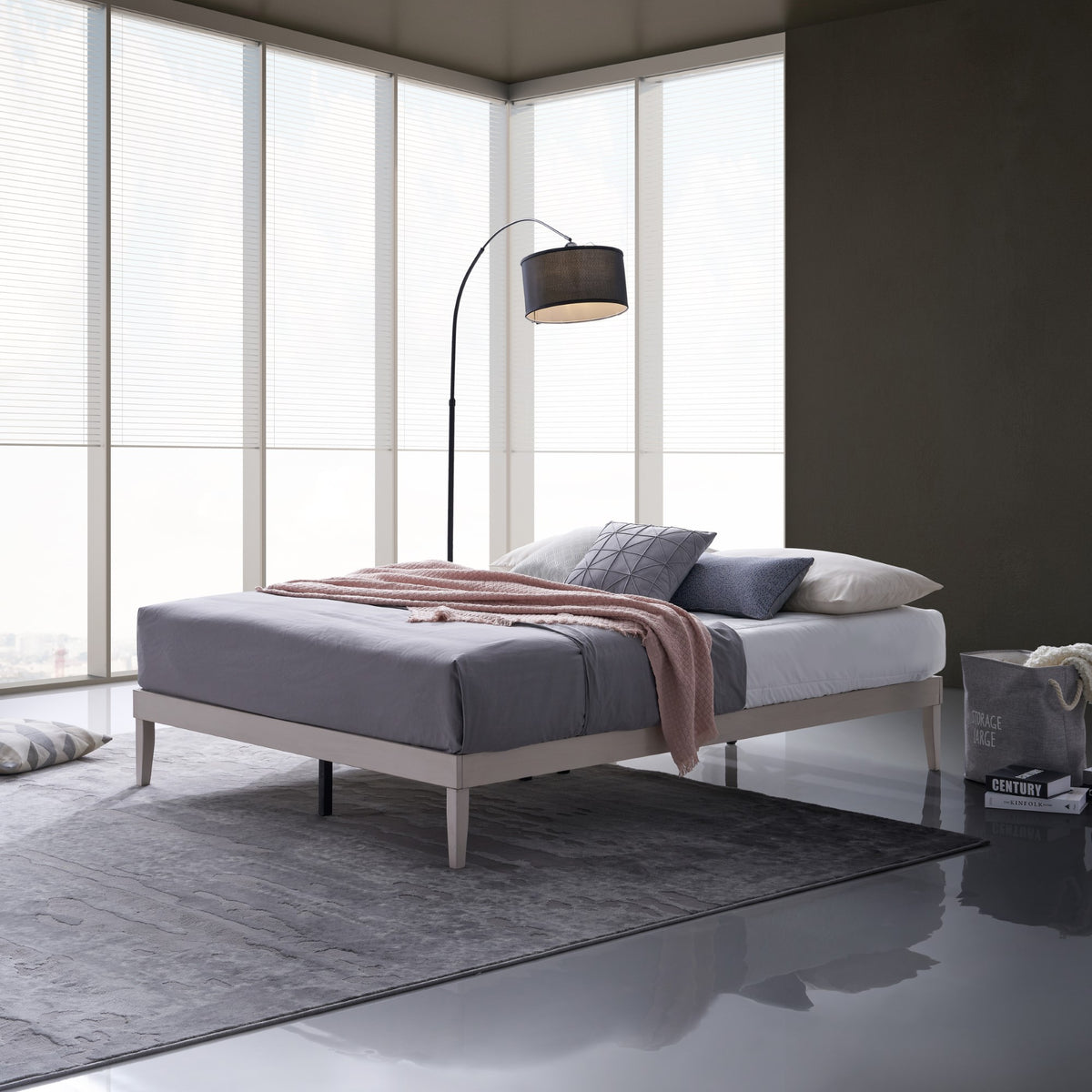 Home Design Zion Solid Wood Platform Bed Frame