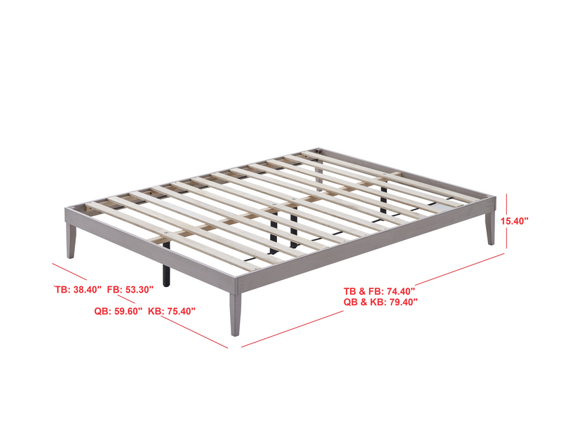 Home Design Zion Solid Wood Platform Bed Frame