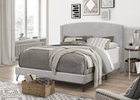 Home Design Natty Upholstered Panel Bed Frame, Gray