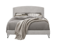 Home Design Natty Upholstered Panel Bed Frame, Gray
