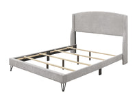 Home Design Natty Upholstered Panel Bed Frame, Gray