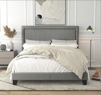 Home Design Ocala Upholstered Panel Bed Frame