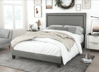 Home Design Ocala Upholstered Panel Bed Frame