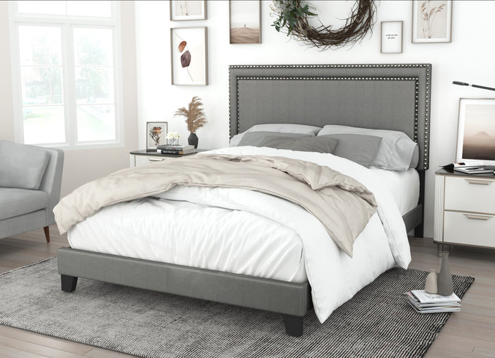 Home Design Ocala Upholstered Panel Bed Frame
