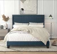 Home Design Ocala Upholstered Panel Bed Frame