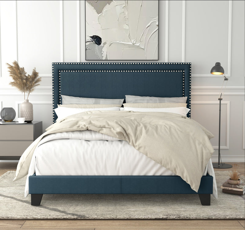 Home Design Ocala Upholstered Panel Bed Frame