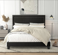 Home Design Ocala Upholstered Panel Bed Frame