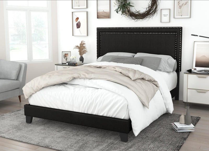 Home Design Ocala Upholstered Panel Bed Frame