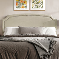 Bowie Upholstered Headboard with Adjustable Height and Nailhead Trim