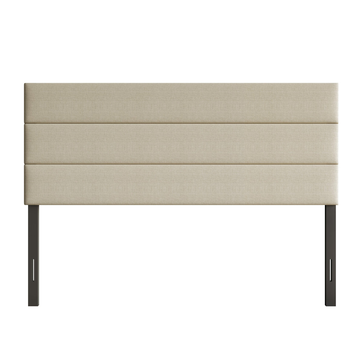 Home Design Corona Upholstered Headboard with Foam Padding, Horizontal Channel Tufting Design, Beige, Easy Assembly