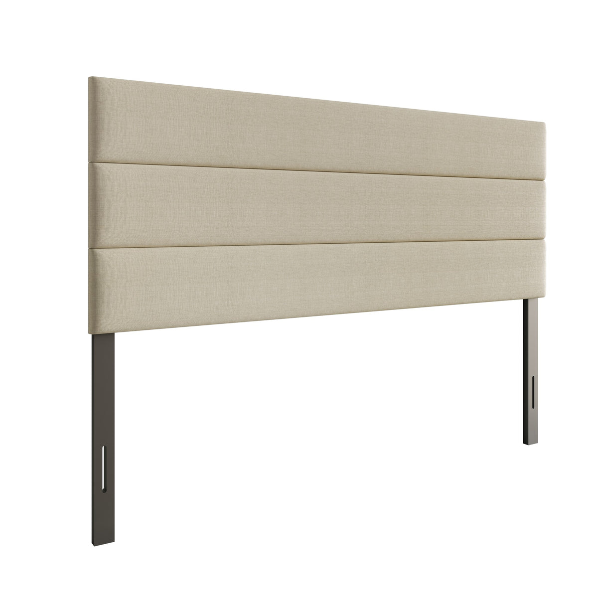 Home Design Corona Upholstered Headboard with Foam Padding, Horizontal Channel Tufting Design, Beige, Easy Assembly