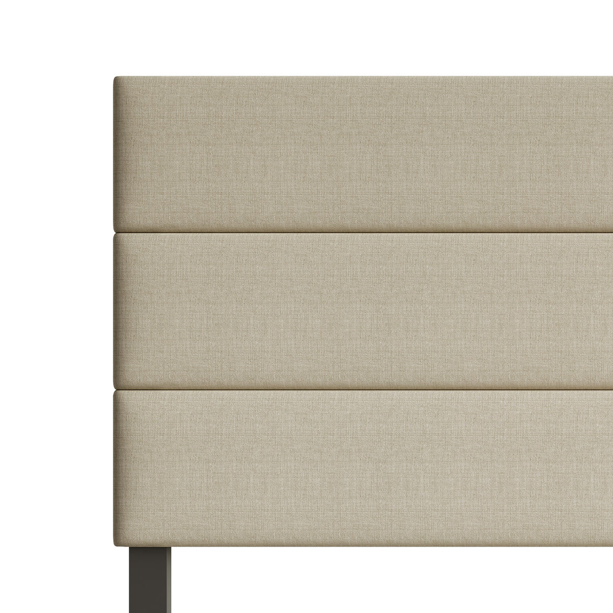 Home Design Corona Upholstered Headboard with Foam Padding, Horizontal Channel Tufting Design, Beige, Easy Assembly