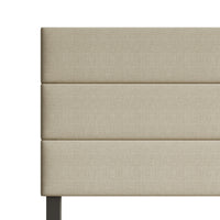 Home Design Corona Upholstered Headboard with Foam Padding, Horizontal Channel Tufting Design, Beige, Easy Assembly