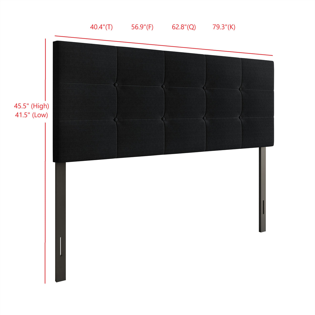 Dillon Tufted Upholstered Headboard with Foam Padding and Adjustable Height