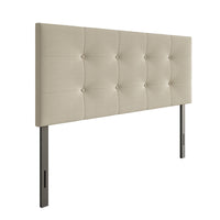 Home Design Dillon Tufted Upholstered Headboard with Foam Padding and Adjustable Height, Beige, Easy Assembly