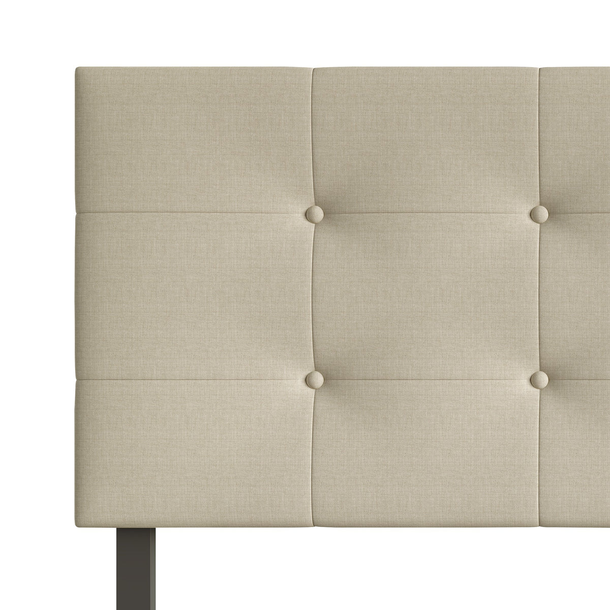 Home Design Dillon Tufted Upholstered Headboard with Foam Padding and Adjustable Height, Beige, Easy Assembly