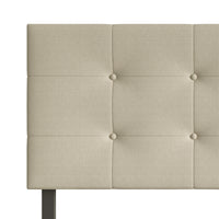 Home Design Dillon Tufted Upholstered Headboard with Foam Padding and Adjustable Height, Beige, Easy Assembly