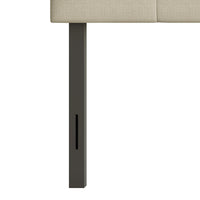 Home Design Dillon Tufted Upholstered Headboard with Foam Padding and Adjustable Height, Beige, Easy Assembly