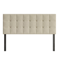 Home Design Ecorse Tufted Upholstered Headboard with Button Tufting and Foam Padding, Beige, Easy Assembly