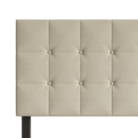 Home Design Ecorse Tufted Upholstered Headboard with Button Tufting and Foam Padding, Beige, Easy Assembly