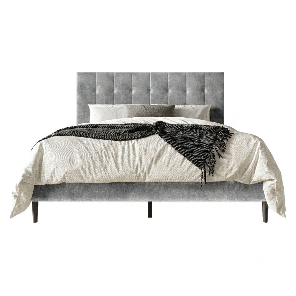 Marion Tufted Upholstered Platform Bed Frame with Tufted Headboard and Plush Padding