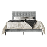 Home Design Marion Tufted Upholstered Platform Bed Frame