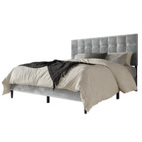 Home Design Marion Tufted Upholstered Platform Bed Frame