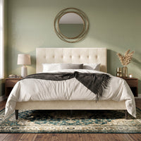 Marion Tufted Upholstered Platform Bed Frame with Tufted Headboard and Plush Padding