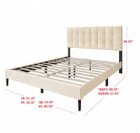 Marion Tufted Upholstered Platform Bed Frame with Tufted Headboard and Plush Padding