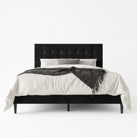 Marion Tufted Upholstered Platform Bed Frame with Tufted Headboard and Plush Padding