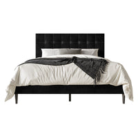 Home Design Marion Tufted Upholstered Platform Bed Frame