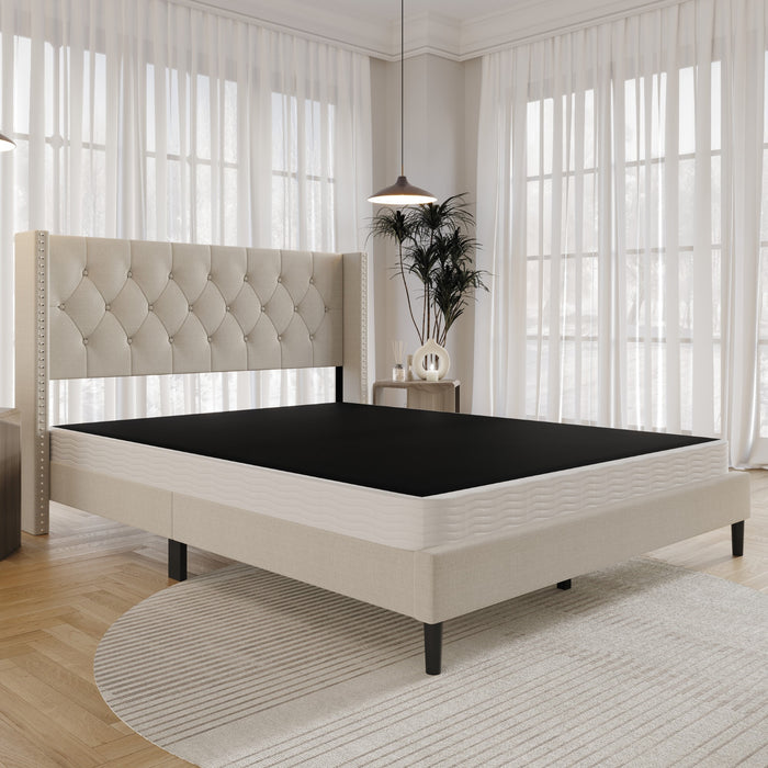 Home Design Concord Metal Box Spring, Black/White