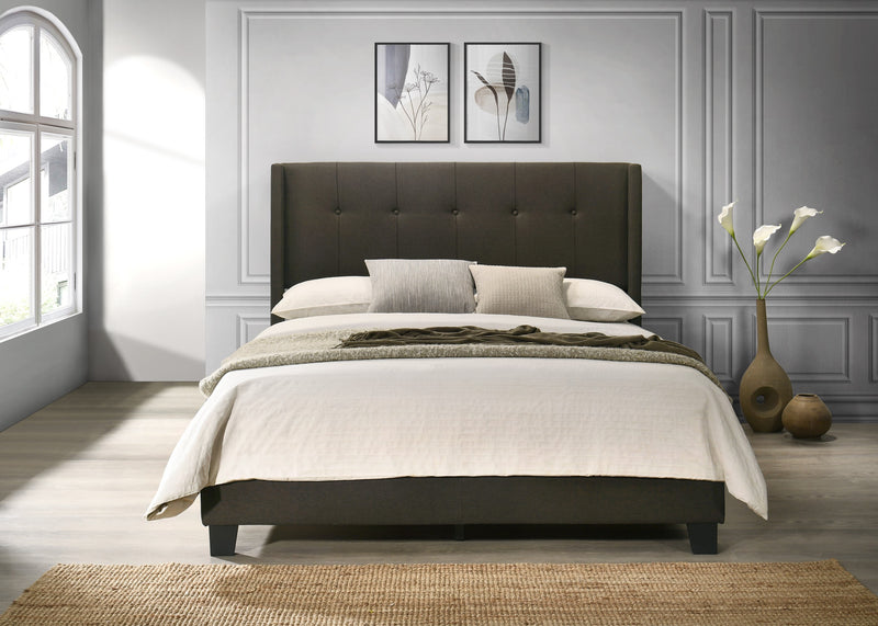 Home Design Evelyn Upholstered Panel Bed Frame