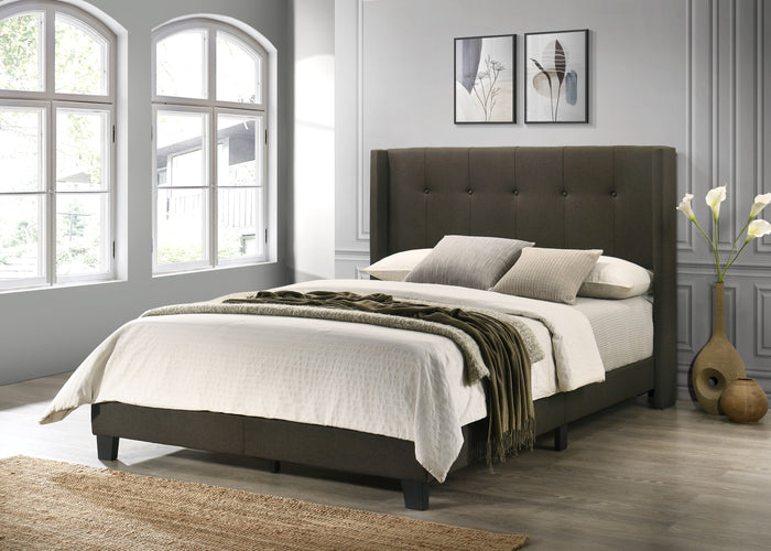 Home Design Evelyn Upholstered Panel Bed Frame