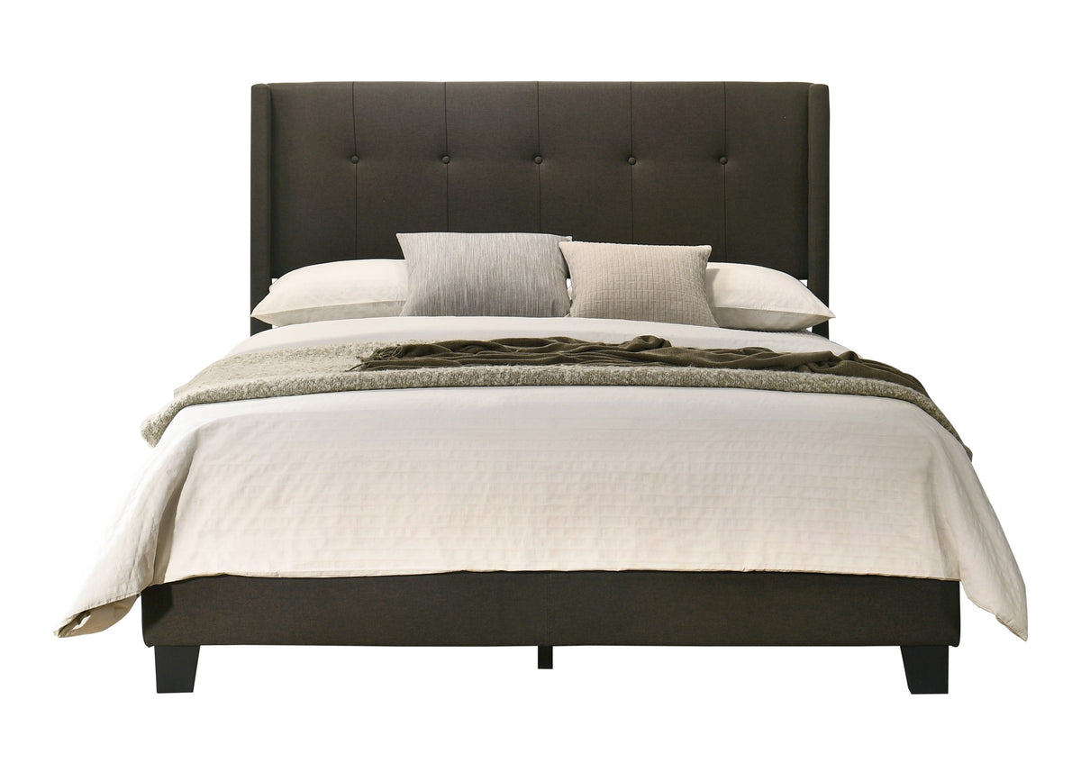 Home Design Evelyn Upholstered Panel Bed Frame