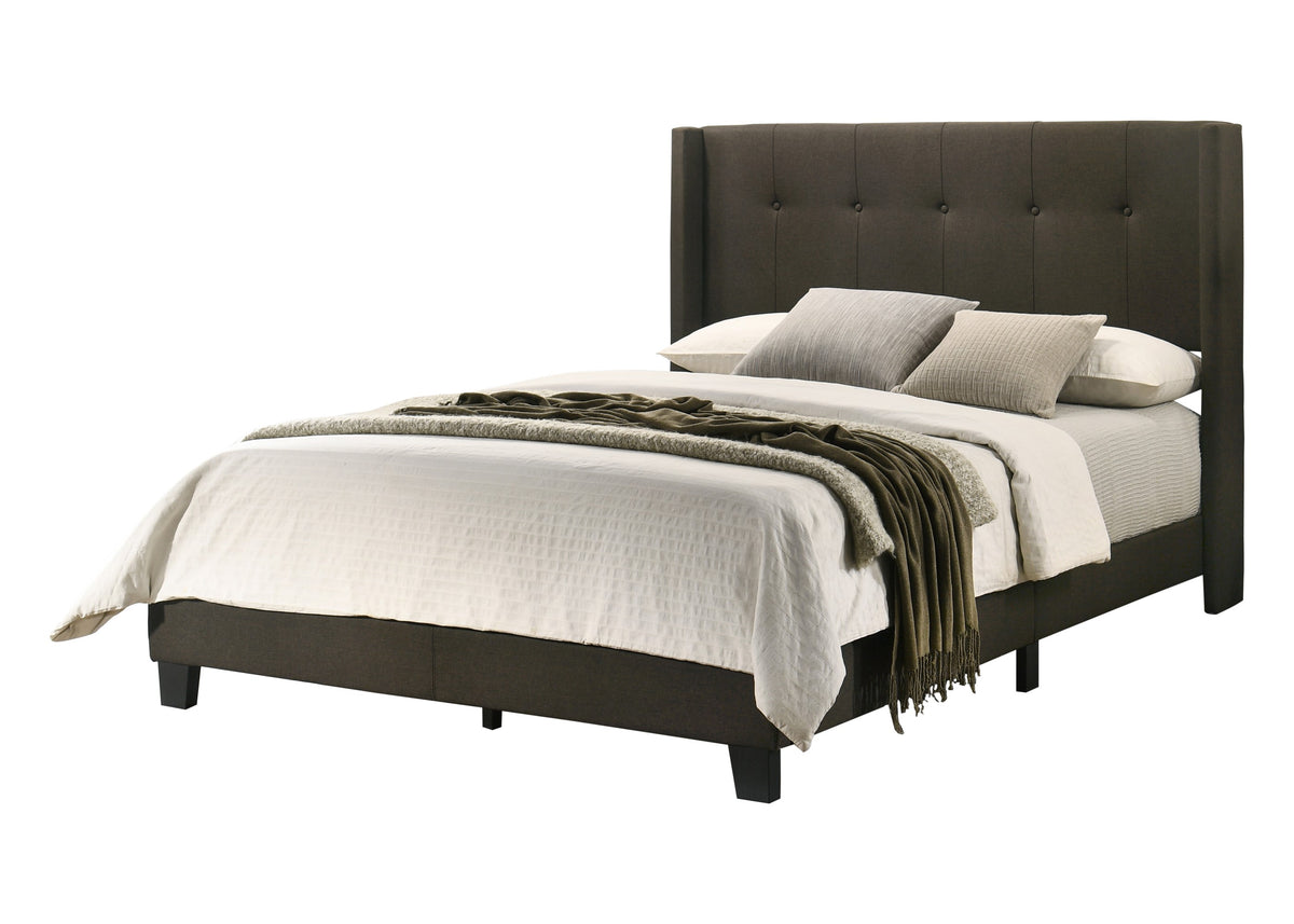 Home Design Evelyn Upholstered Panel Bed Frame
