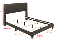 Home Design Evelyn Upholstered Panel Bed Frame