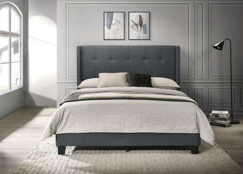 Home Design Evelyn Upholstered Panel Bed Frame