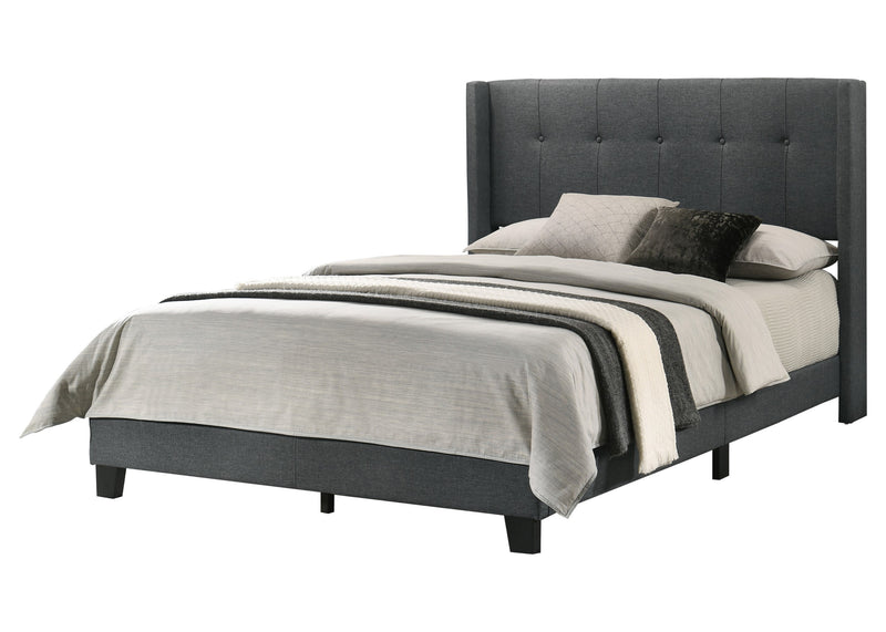 Home Design Evelyn Upholstered Panel Bed Frame