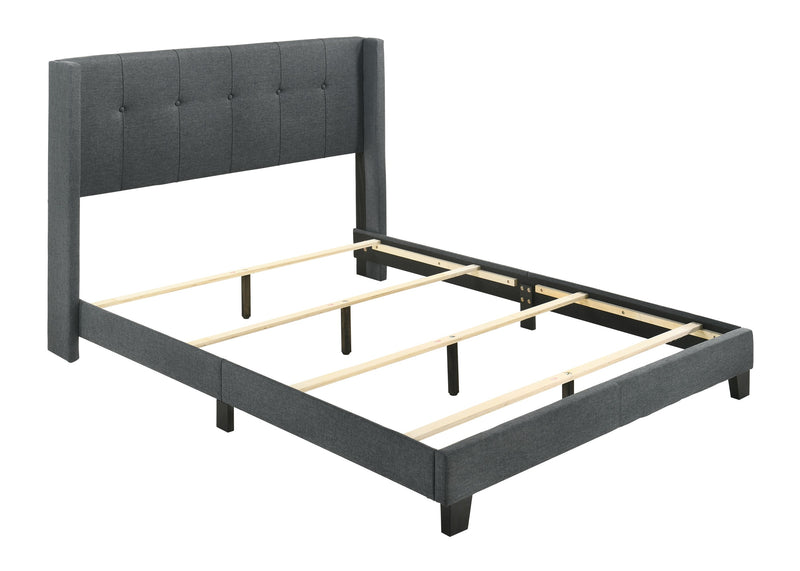 Home Design Evelyn Upholstered Panel Bed Frame