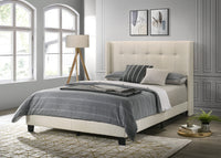 Home Design Evelyn Upholstered Panel Bed Frame