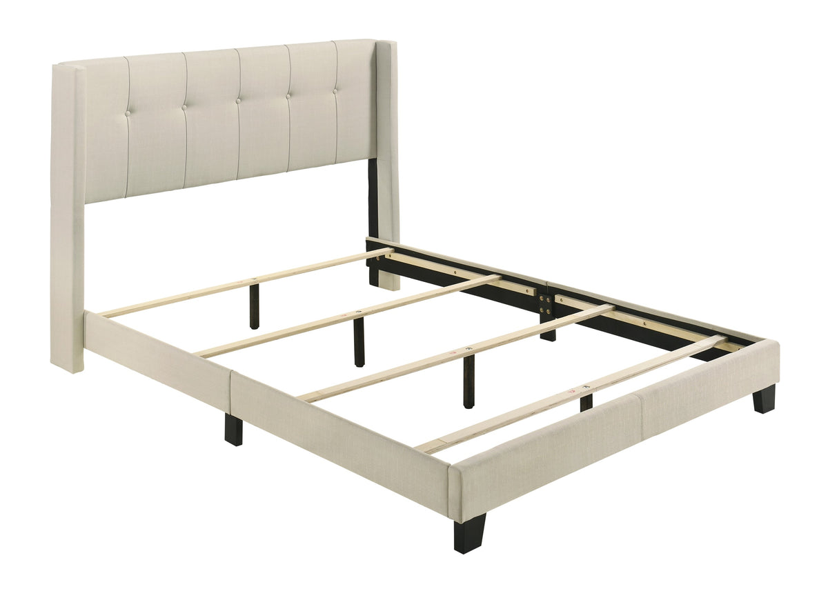 Home Design Evelyn Upholstered Panel Bed Frame